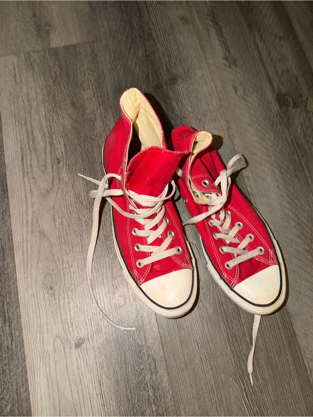Converse Red High-Top Sneakers with White Laces